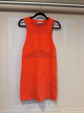 Zara Orange Knit Mini Dress